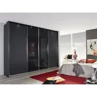 Syncrono 4 Door Sliding Wardrobe - Grey, Glass