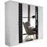 Terano 6 Door Mirror Wardrobe with Cornice - White, Basalt