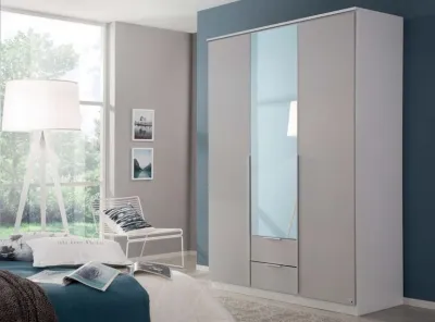 Texas 3 Door Combi Wardrobe with Mirror - Silk Grey image