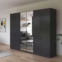 Ticao 10 Door Combi Wardrobe - Metallic Dark Grey