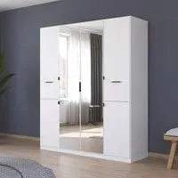 Ticao 181cm 6 Door Combi Wardrobe - Alpine White