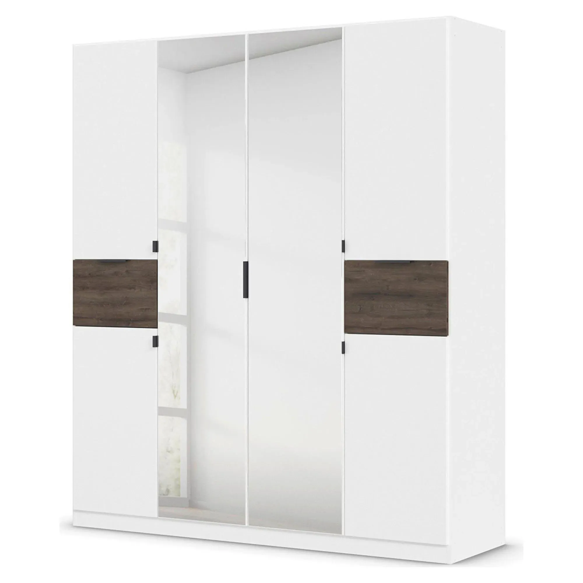 Ticao 181cm 6 Door Combi Wardrobe - Alpine White, Atlantic Dark Oak