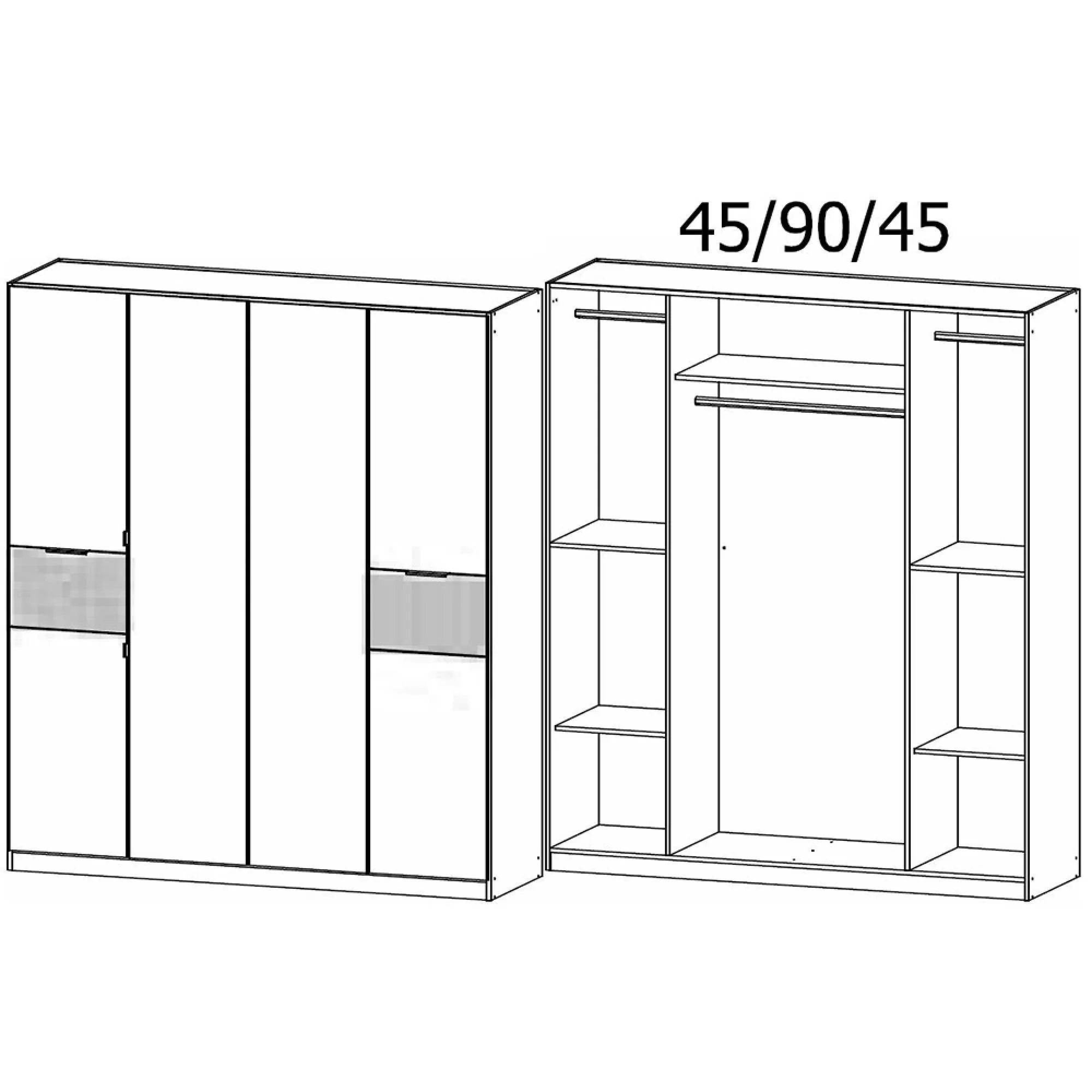 Ticao 181cm 6 Door Wardrobe - Alpine White