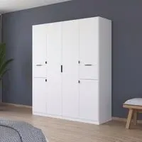 Ticao 181cm 6 Door Wardrobe - Alpine White