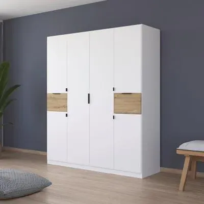 Ticao 181cm 6 Door Wardrobe - Alpine White, Artisan Oak