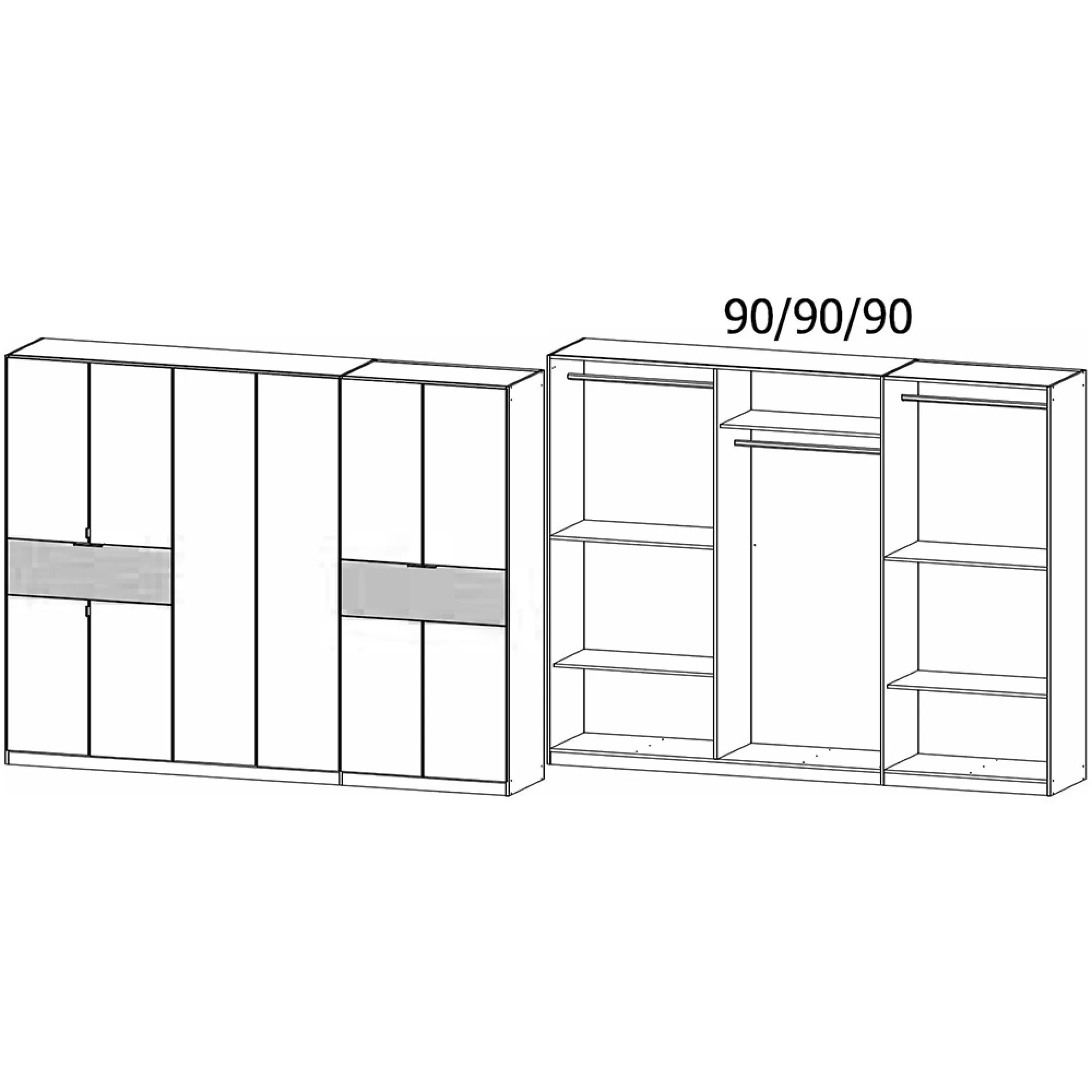 Ticao 271cm 10 Door Wardrobe - Alpine White
