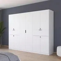 Ticao 271cm 10 Door Wardrobe - Alpine White