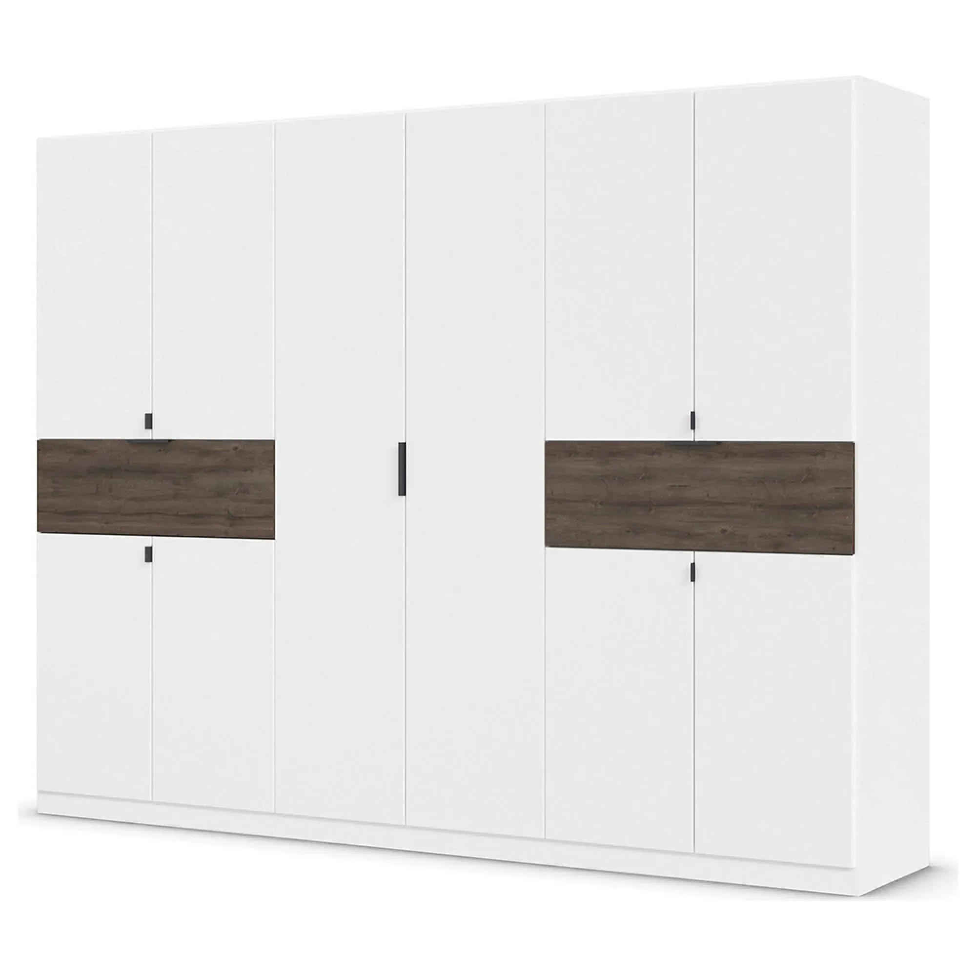 Ticao 271cm 10 Door Wardrobe - Alpine White, Atlantic Dark Oak