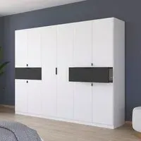Ticao 271cm 10 Door Wardrobe - Alpine White, Grey