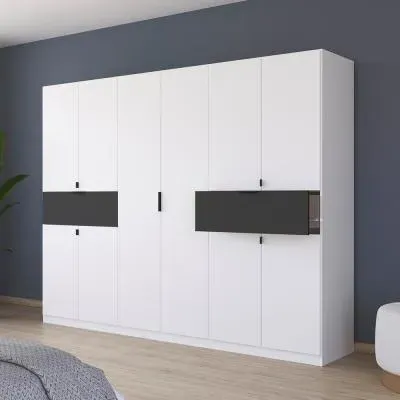 Ticao 271cm 10 Door Wardrobe - Alpine White, Grey
