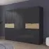 Ticao 271cm 10 Door Wardrobe - Metallic Dark Grey, Oak