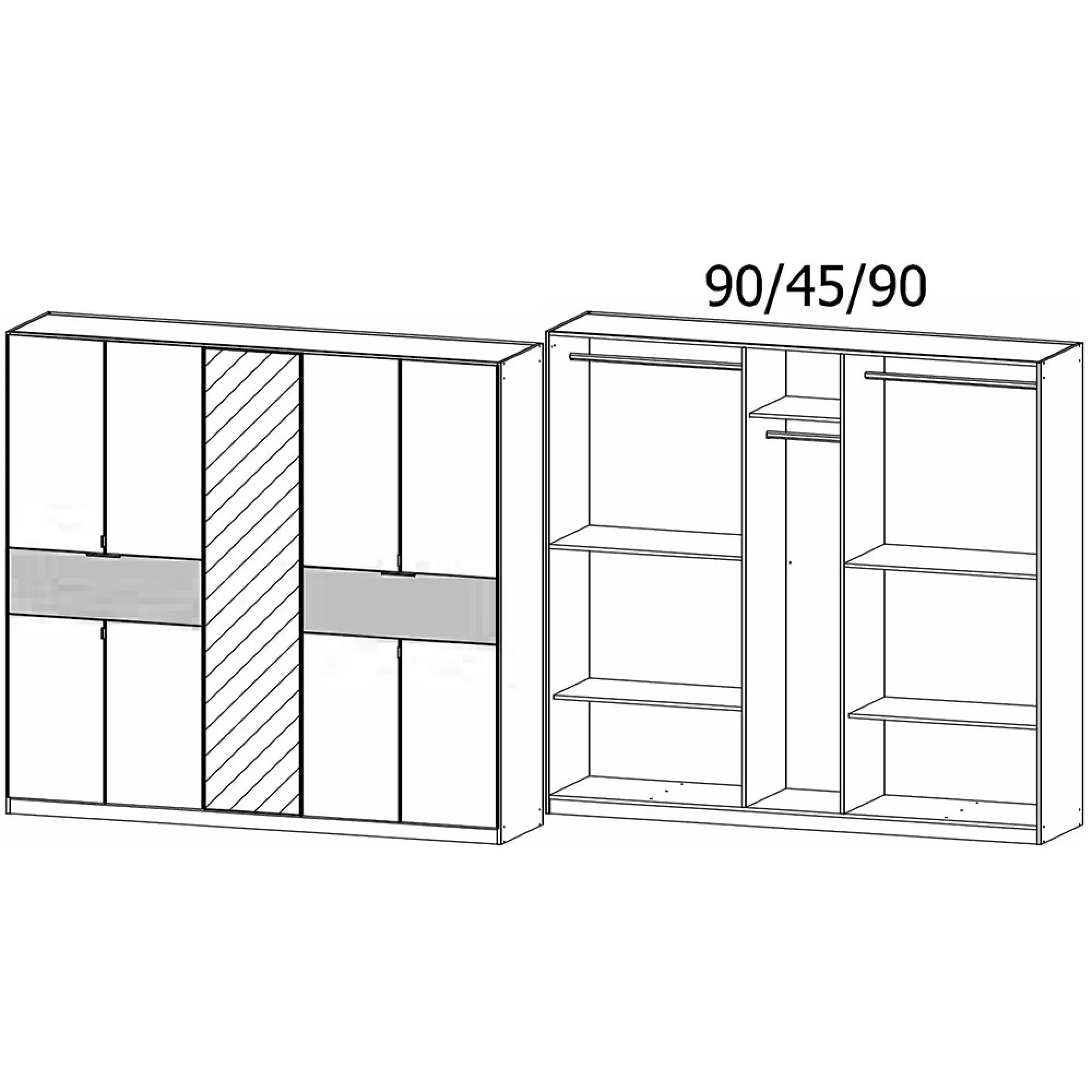 Ticao 9 Door Combi Wardrobe - Alpine White
