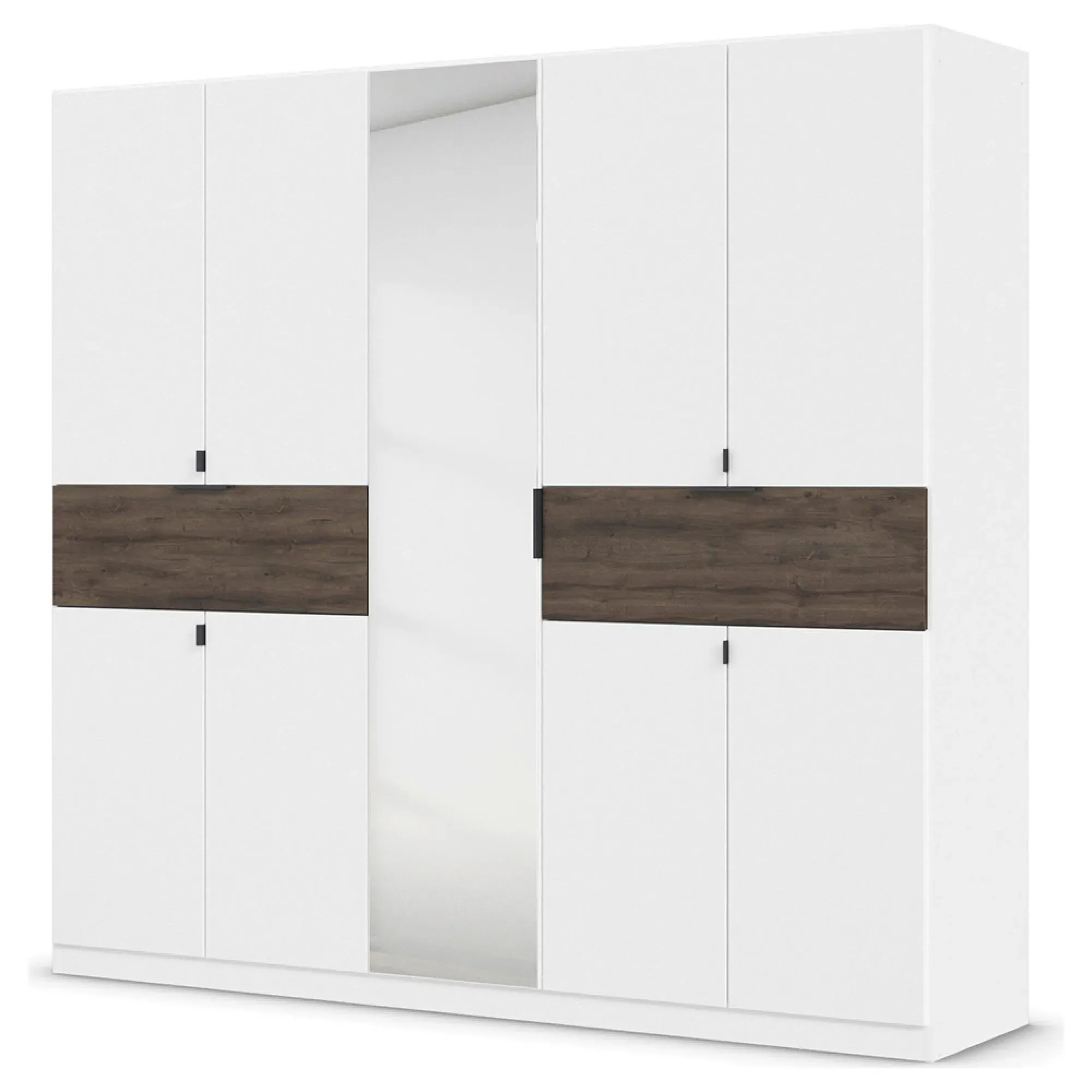 Ticao 9 Door Combi Wardrobe - Alpine White, Atlantic Dark Oak