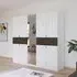 Ticao 9 Door Combi Wardrobe - Alpine White, Atlantic Dark Oak