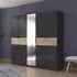 Ticao 9 Door Combi Wardrobe - Metallic Dark Grey, Artisan Oak