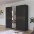 Ticao 9 Door Combi Wardrobe - Metallic Dark Grey, Atlantic Dark Oak