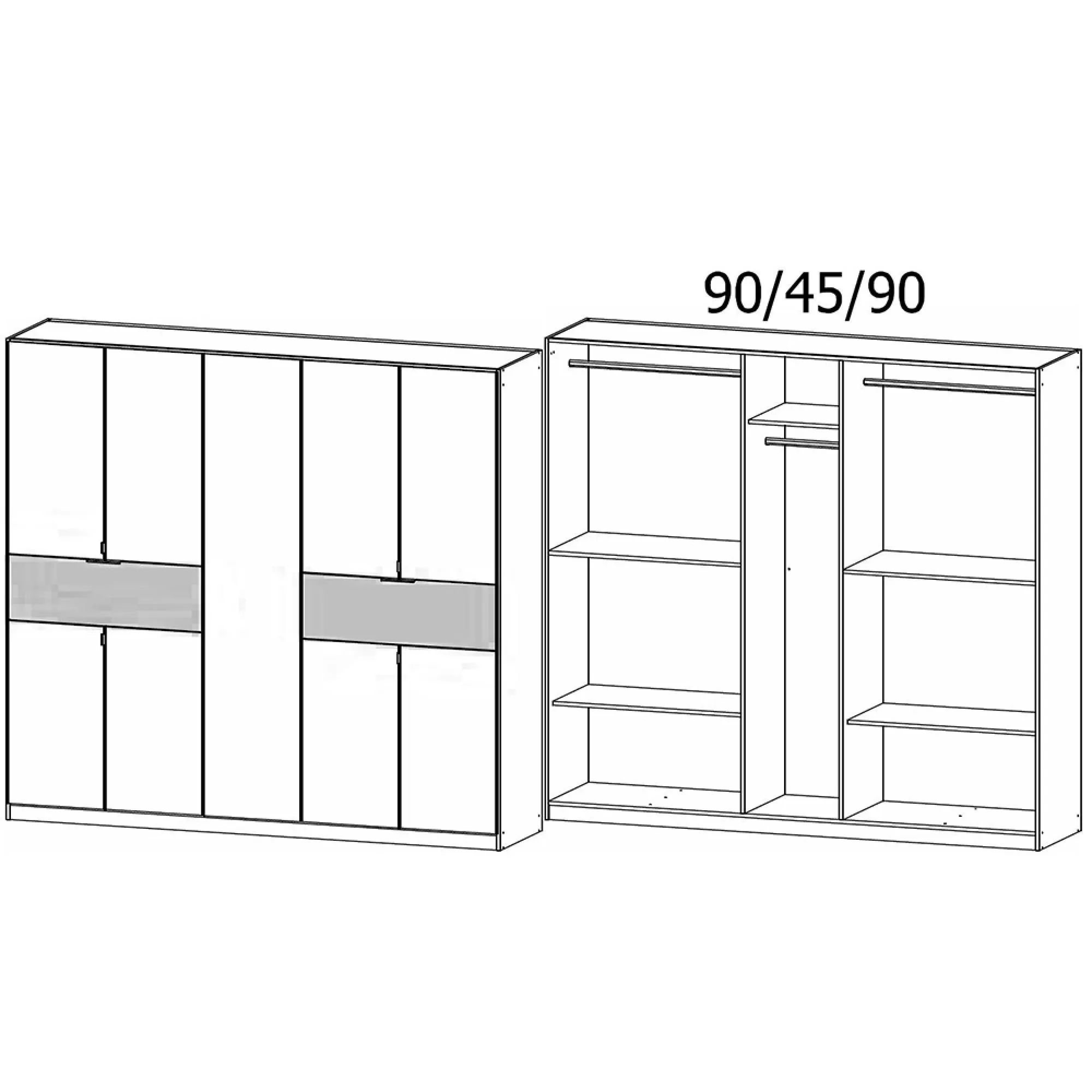 Ticao 9 Door Wardrobe - Alpine White