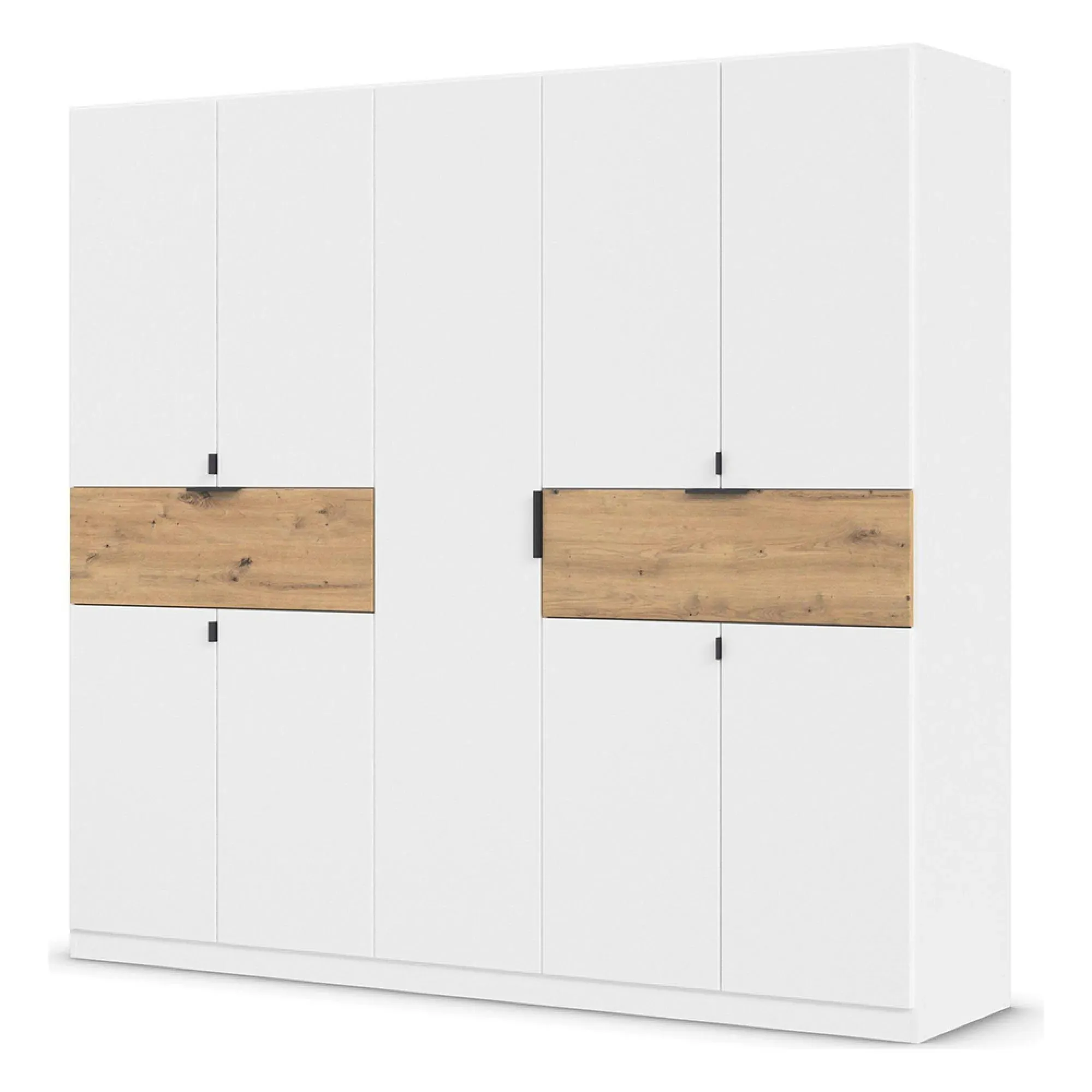 Ticao 9 Door Wardrobe - Alpine White, Artisan Oak