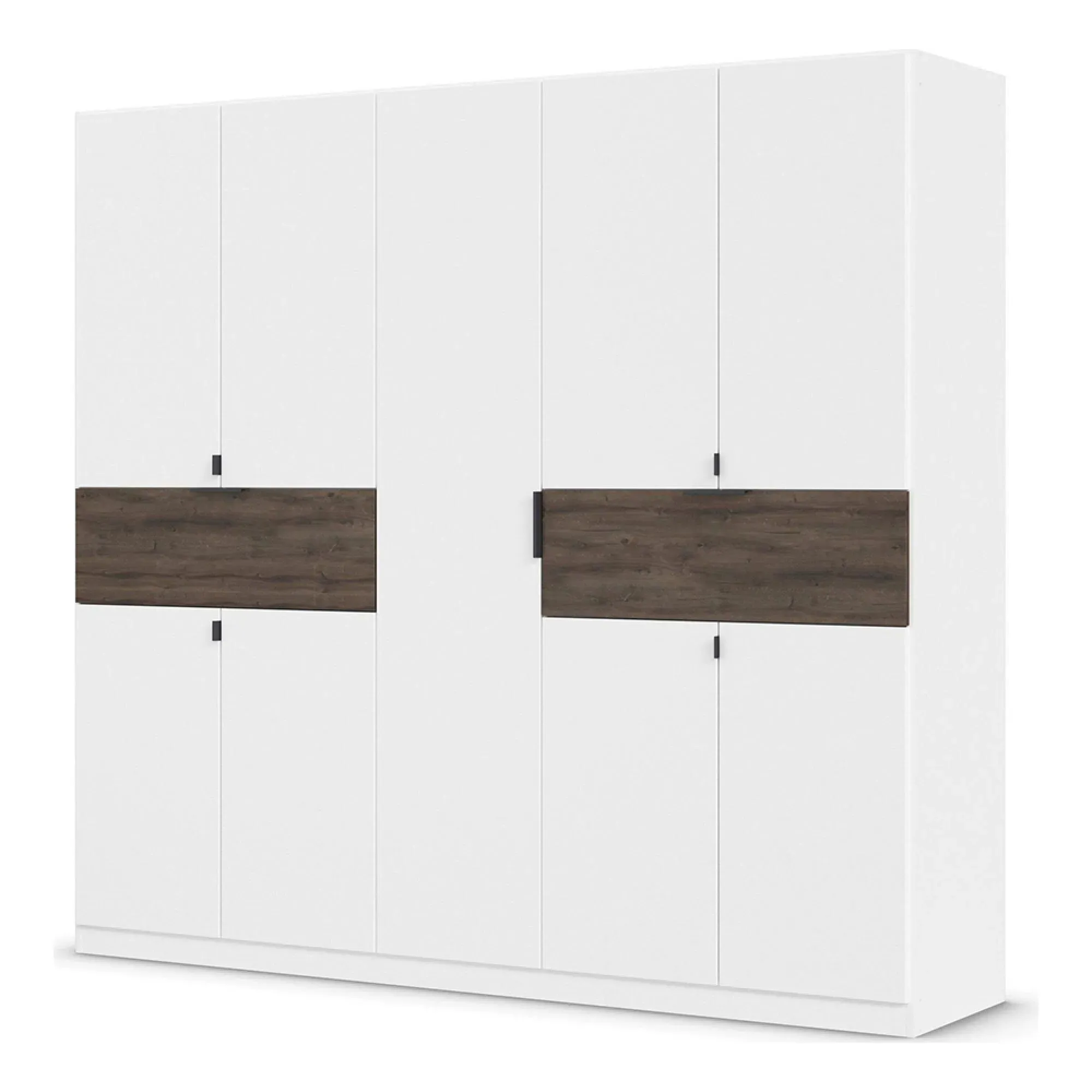 Ticao 9 Door Wardrobe - Alpine White, Atlantic Dark Oak