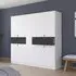 Ticao 9 Door Wardrobe - Alpine White, Metallic Dark Grey
