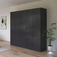 Ticao 9 Door Wardrobe - Metallic Dark Grey