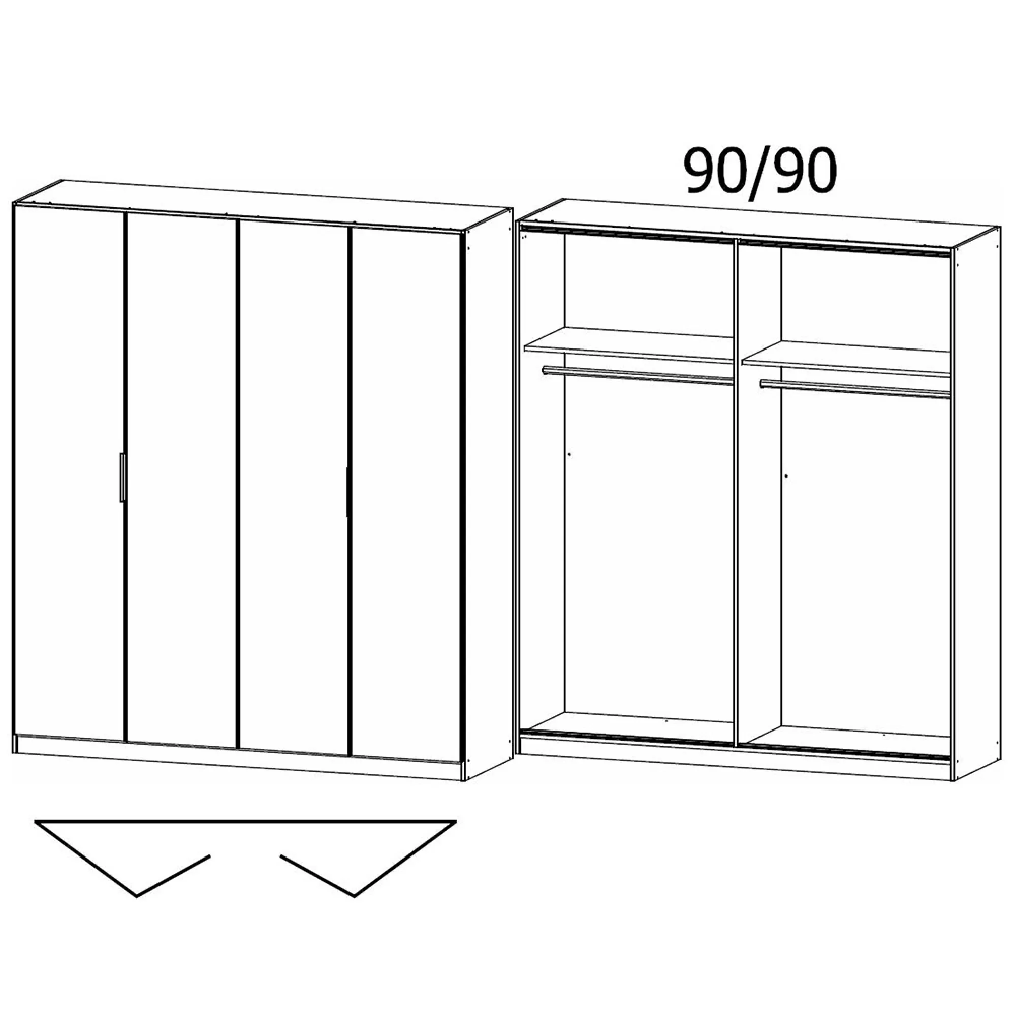 Wingview Lite 4 Door Wardrobe - Alpine White