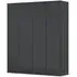 Wingview Lite 4 Door Wardrobe - Metallic Dark Grey
