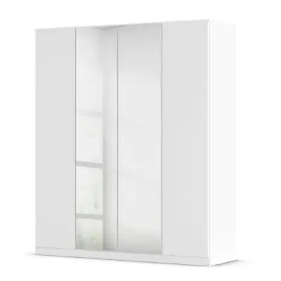 Wingview Lite 4 Door Wardrobe with Mirror - Alpine White