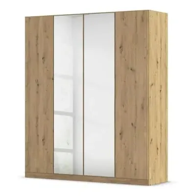 Wingview Lite 4 Door Wardrobe with Mirror - Artisan Oak