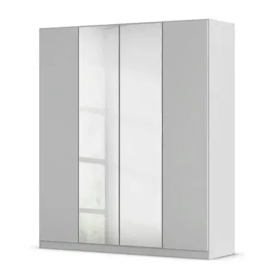 Wingview Lite 4 Door Wardrobe with Mirror - Silk Grey