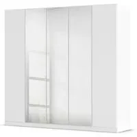 Wingview Lite 5 Door Wardrobe with Mirror - Alpine White