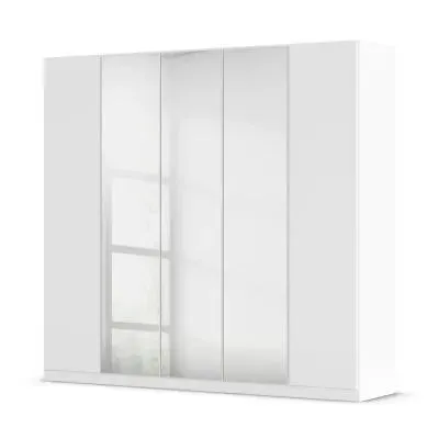 Wingview Lite 5 Door Wardrobe with Mirror - Alpine White