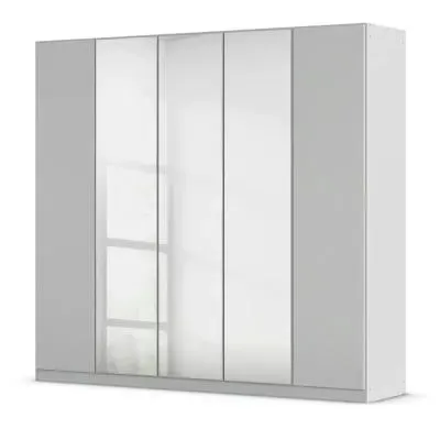 Wingview Lite 5 Door Wardrobe with Mirror - Silk Grey