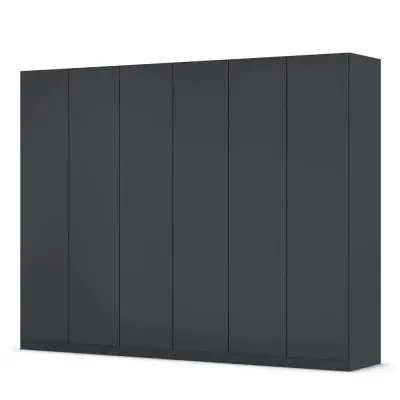 Wingview Lite 6 Door Wardrobe - Metallic Dark Grey