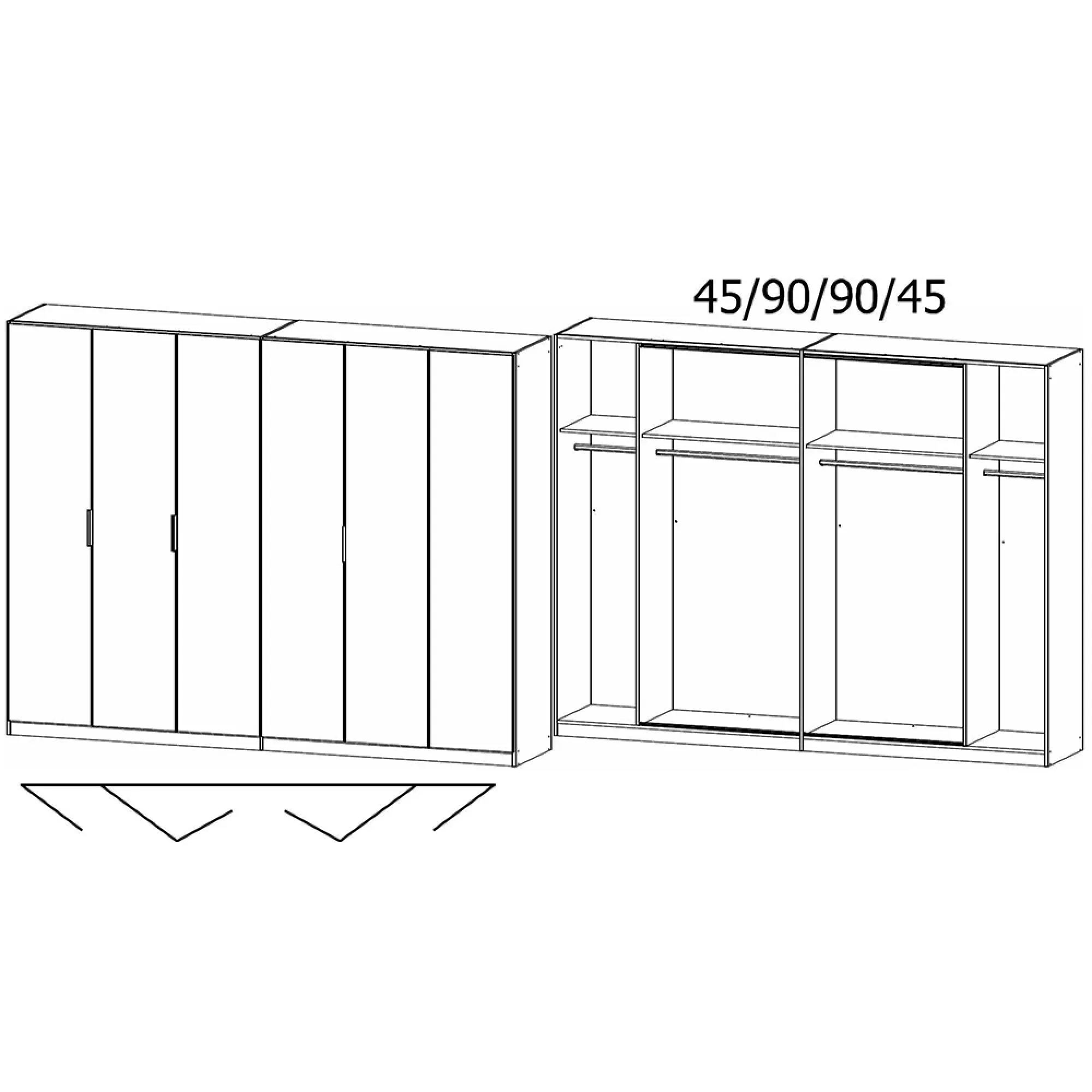 Wingview Lite 6 Door Wardrobe - Silk Grey