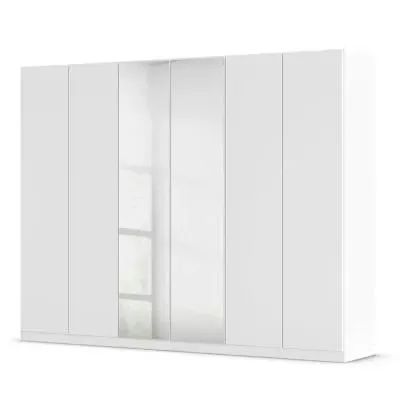 Wingview Lite 6 Door Wardrobe with Mirror - Alpine White