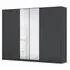 Wingview Lite 6 Door Wardrobe with Mirror - Metallic Dark Grey