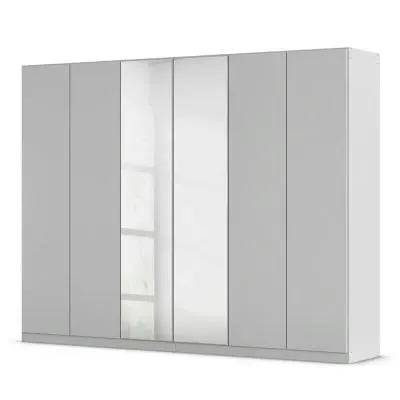Wingview Lite 6 Door Wardrobe with Mirror - Silk Grey