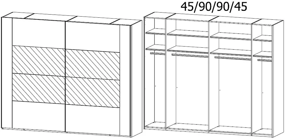 Xtend 2 Door Mirror Sliding Wardrobe - White