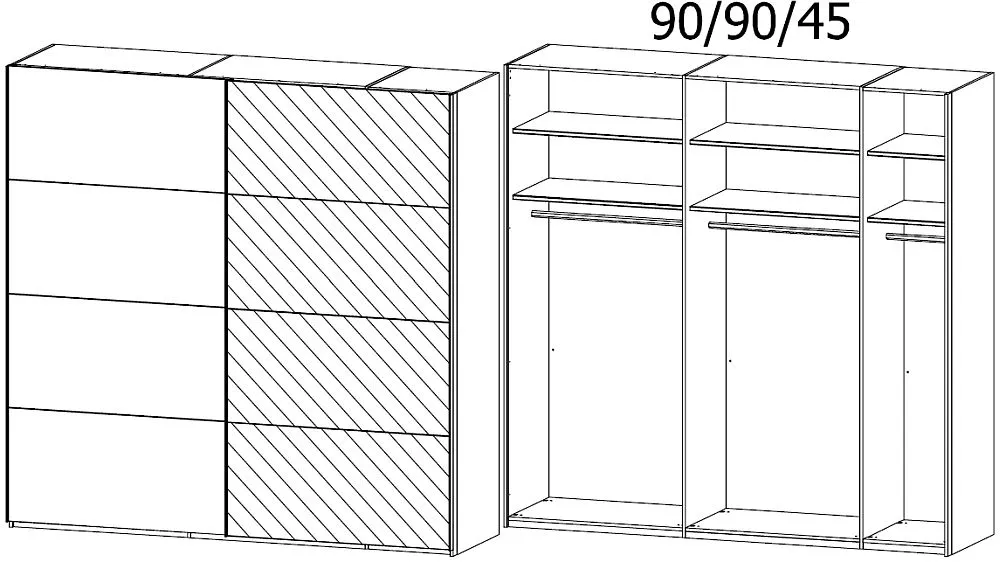 Xtend 2 Door Mirror Sliding Wardrobe - White