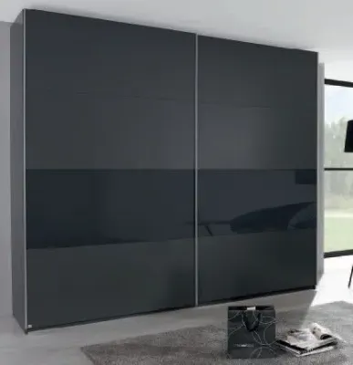 Xtend 2 Door Sliding Wardrobe - Graphite, Glass image