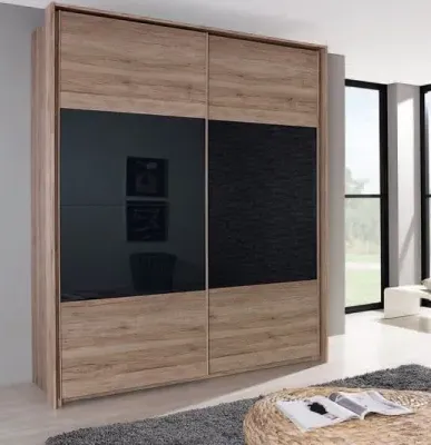 Xtend 2 Door Sliding Wardrobe - Oak, Glass
