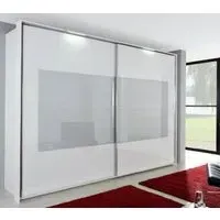 Xtend 2 Door Sliding Wardrobe with Light - White, Glass