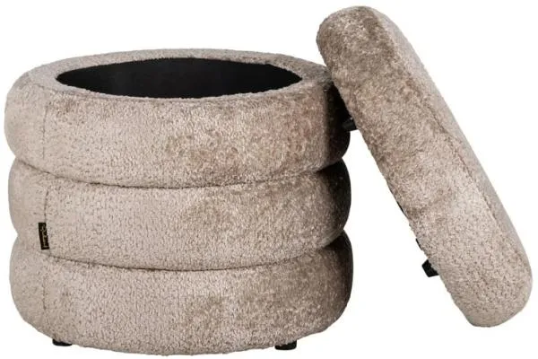 Adele Fabric Pouffe - Natural