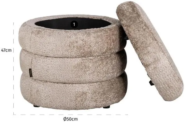 Adele Fabric Pouffe - Natural