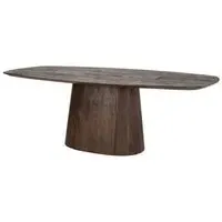 Alix 8 Seater Oval Pedestal Dining Table - Dark Brown