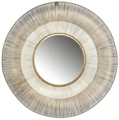 Aliza Round Mirror - Brushed Gold