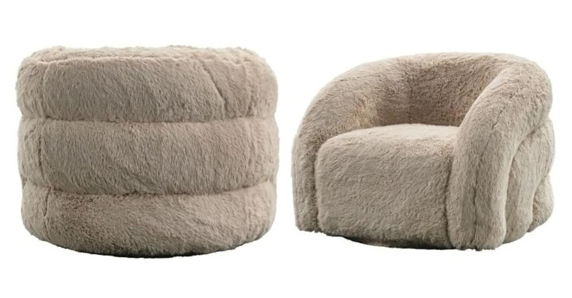 Arcus Swivel Accent Chair - Sand, Fabric