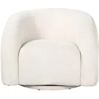 Arcus Swivel Accent Chair - White, Fabric
