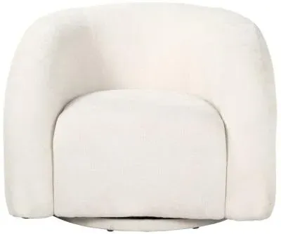 Arcus Swivel Accent Chair - White, Fabric image